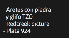 - Aretes con piedra  y glifo TZO - Redcreek picture - Plata 924