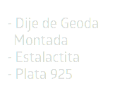 - Dije de Geoda  Montada - Estalactita - Plata 925