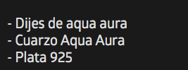 - Dijes de aqua aura - Cuarzo Aqua Aura - Plata 925